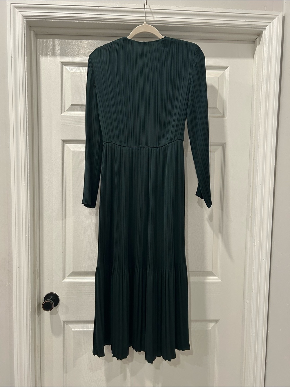 Vince Pleated Satin Long Sleeve Dress Size XS - Picture 5 of 11